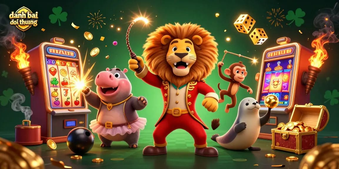 Experience the thrill of danh bai doi thuong in this vibrant casino scene with animated characters and dynamic game elements.
