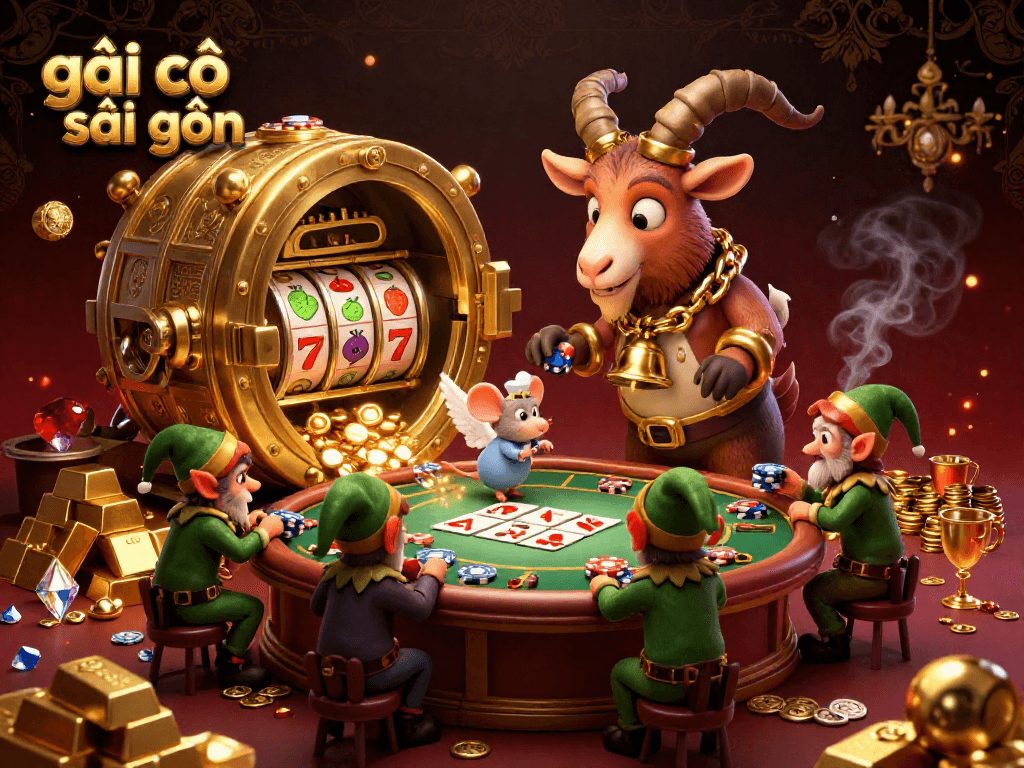 Engage with gái gọi sài gòn in a lively casino scene filled with vibrant game elements and chaotic interactions.