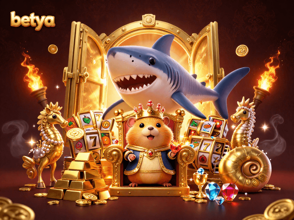 Experience rich gameplay at betya with golden treasures and whimsical characters in a thrilling slot scene.
