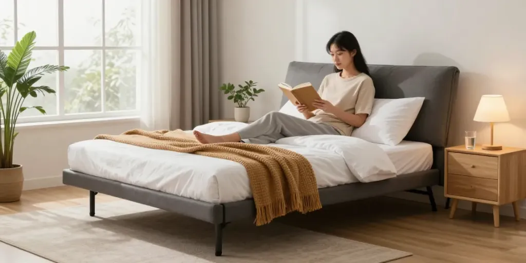 Cozy bedroom with a folding bed highlighting the price of folding beds and modern decor elements