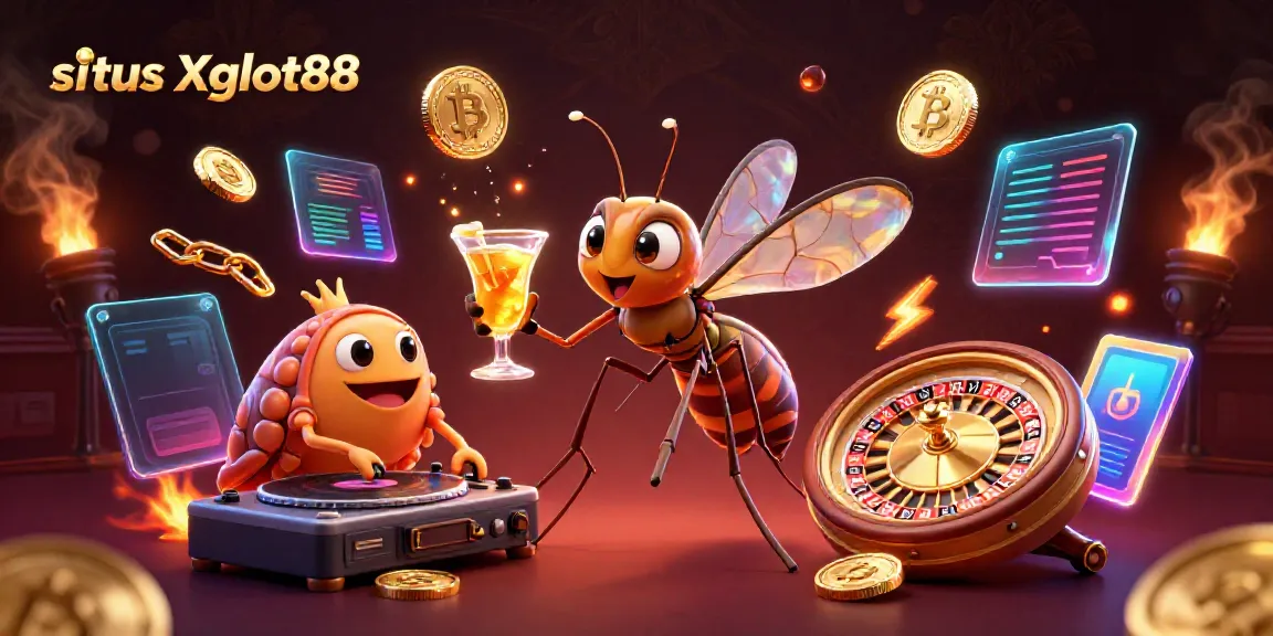 Permainan kasino situs Xgslot88 dengan karakter unik dan elemen kripto yang menarik.