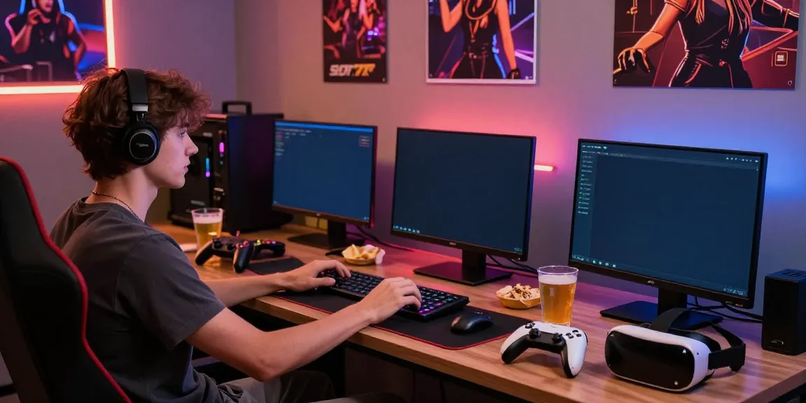 Two gamers engaged in link slot777 gameplay with vibrant LED lighting and modern gaming setup.