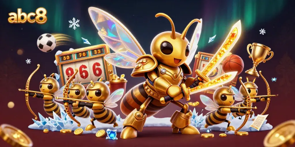 Experience thrilling gambling with abc8 featuring a golden hornet hero and interactive gaming elements.