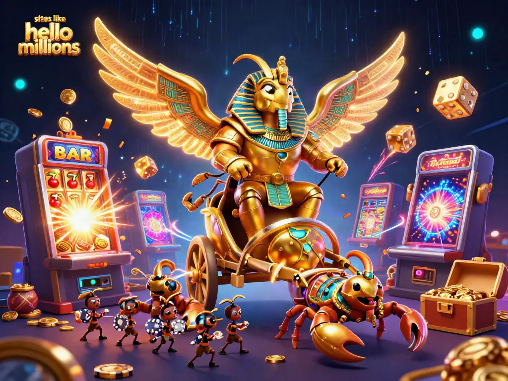 Play engaging games at sites like hello millions with vibrant slot machines and colorful casino elements.