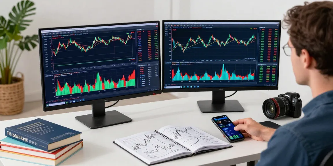 使用TradingView进行行情分析的交易桌面场景，展示多个实时市场数据图表和交易策略。