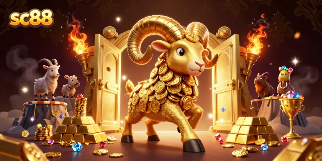 Engage with thrilling sc88 gaming adventures amidst golden treasures and vibrant casino elements.