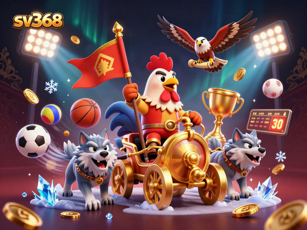 Experience thrilling action at sv368 with a rooster warlord leading a vibrant casino adventure.