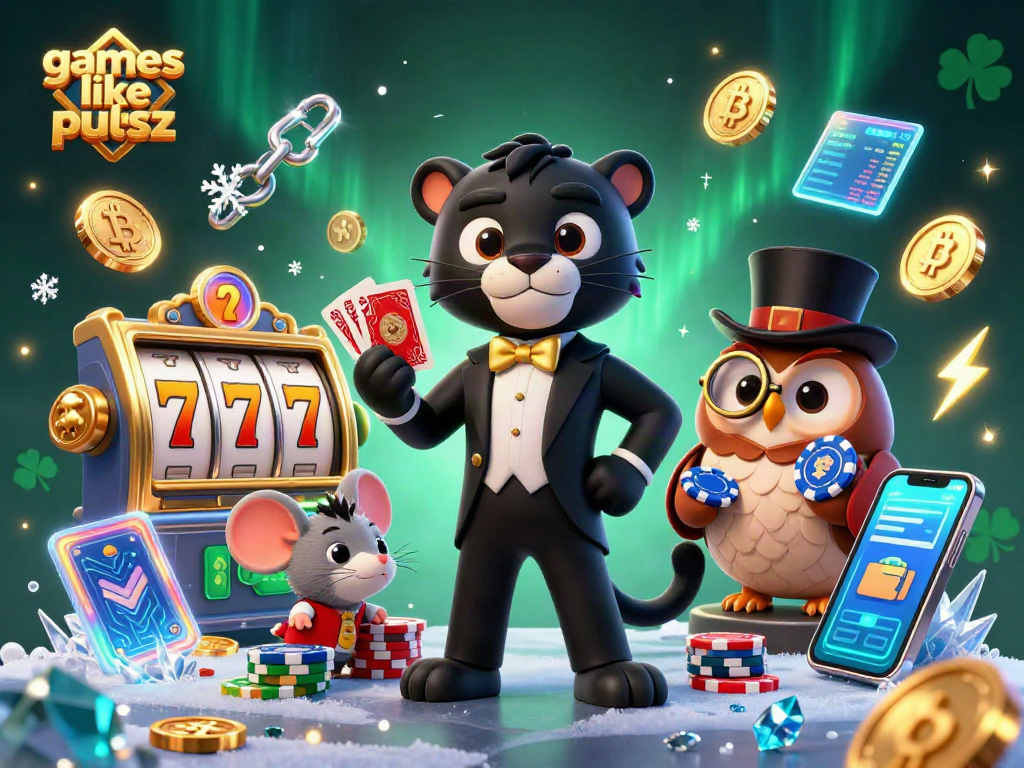 Experience games like pulsz with stylish characters and vibrant casino elements in an engaging scene.