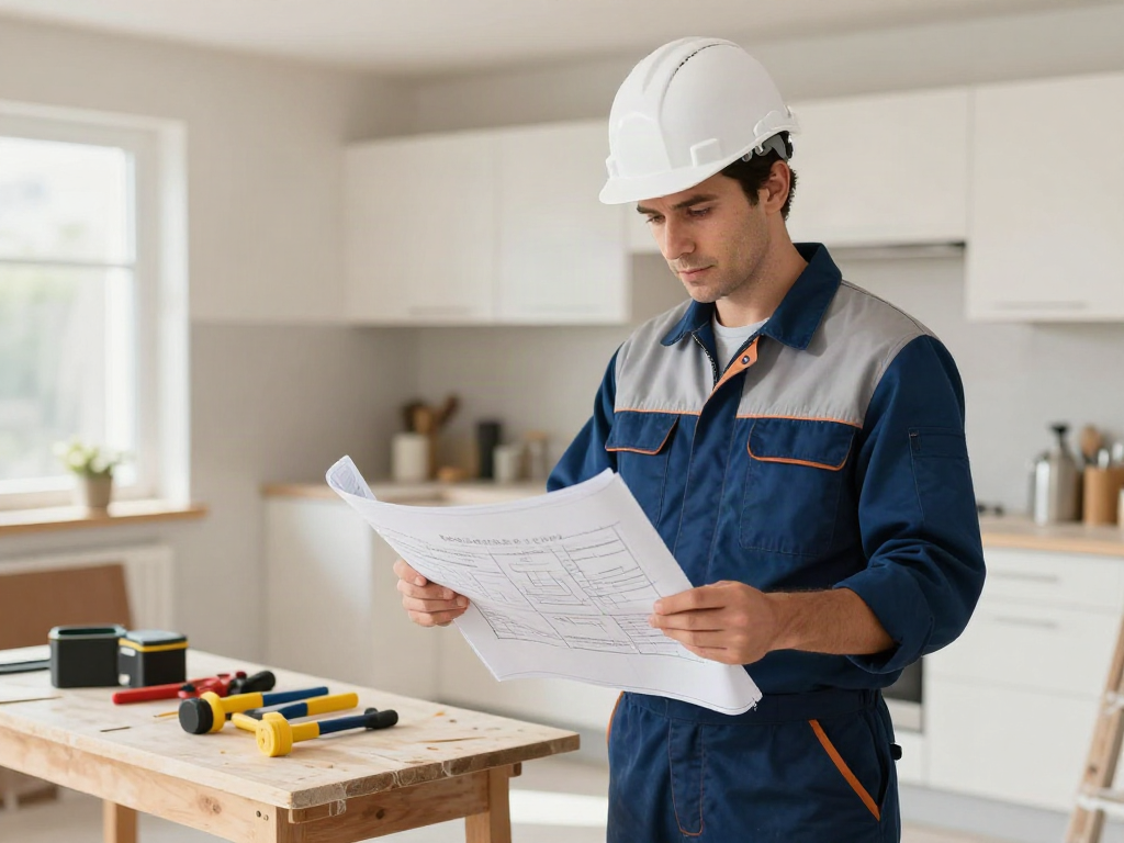 Remodeling company reviews highlighting a trusted local contractor working on a home renovation for a satisfied community.