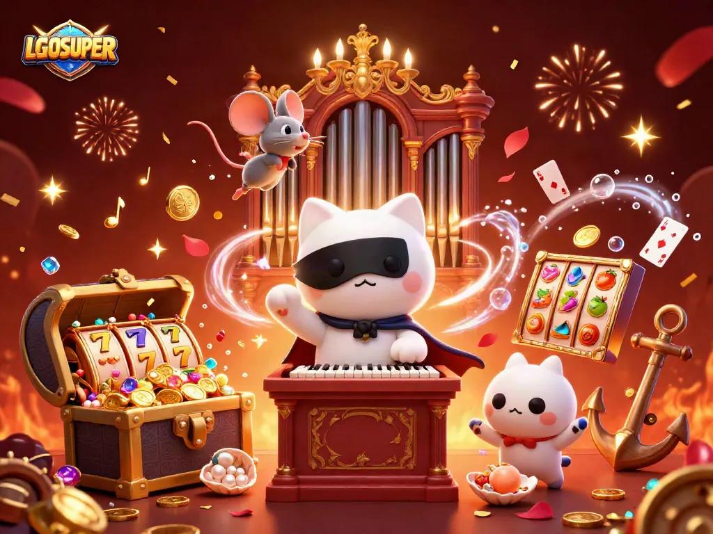 Experience the excitement of LGOSUPER as the phantom cat captivates players at a vibrant casino.