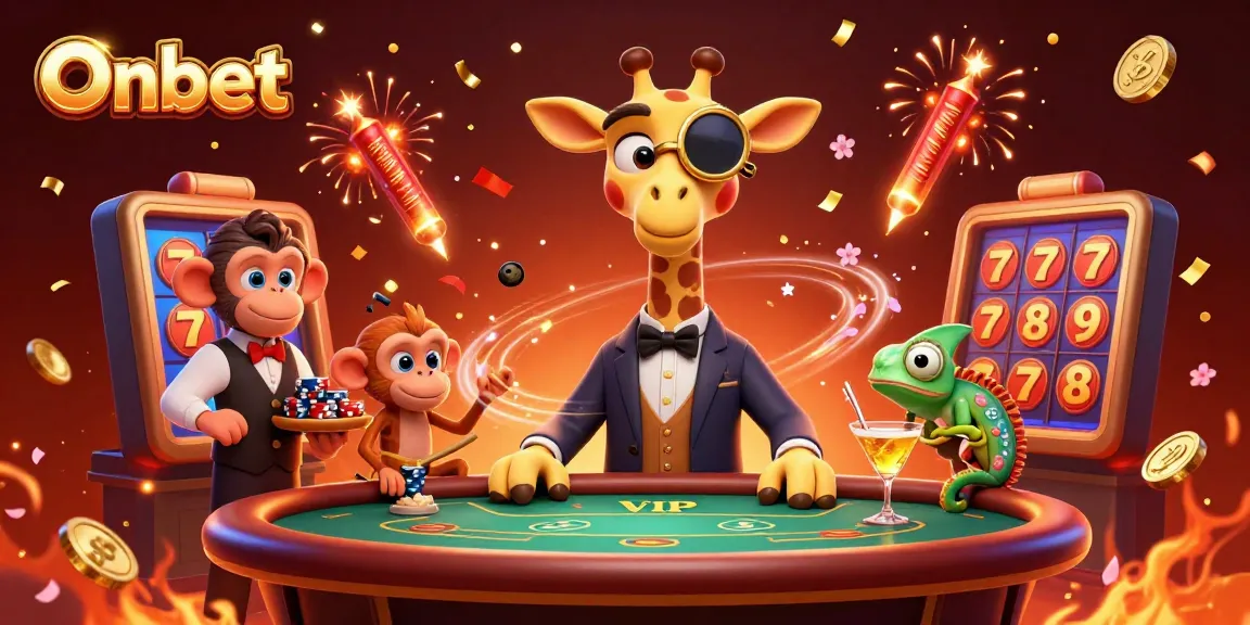 Play at Onbet and experience the excitement of giant jackpots with high-roller giraffe and engaging characters.