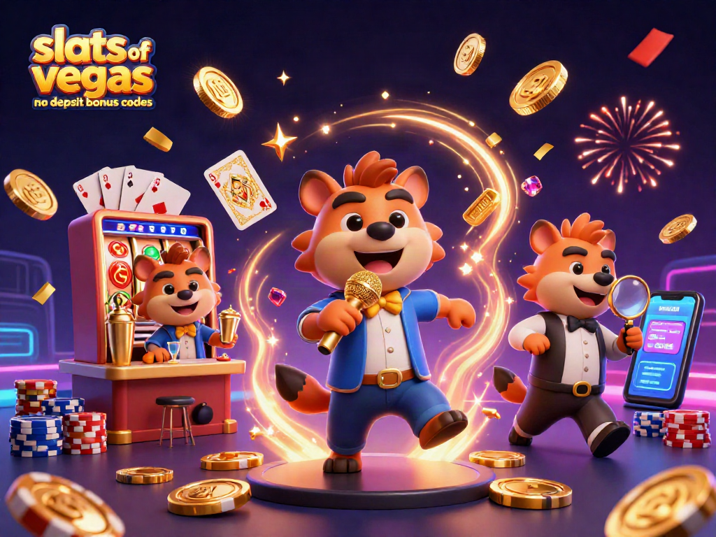 Experience the excitement of slots of vegas no deposit bonus codes in a vibrant casino illustration.