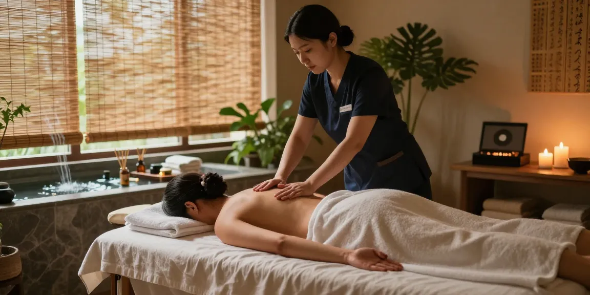 Experience a tranquil 강남출장안마 massage therapy session in a serene spa environment.