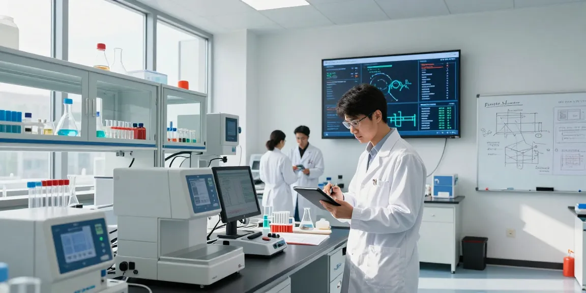 Professionals at https://summitresearchsupply.com analyzing data in a modern lab.