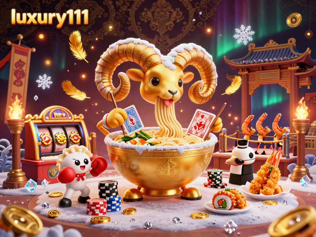 Engage with luxury111 at this vibrant online casino scene featuring dynamic slot character elements.