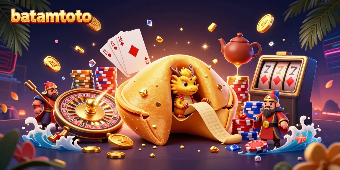 Experience the excitement of batamtoto with golden coins, dynamic game elements, and festive 3D characters.