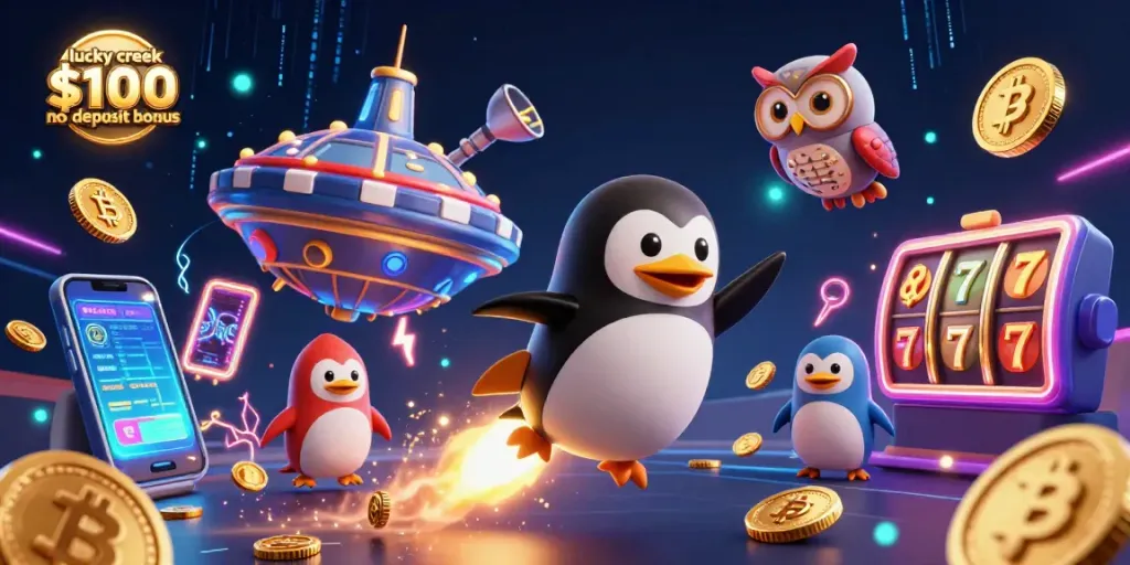 Claim the lucky creek $100 no deposit bonus while enjoying the thrilling cartoon-style casino adventure.