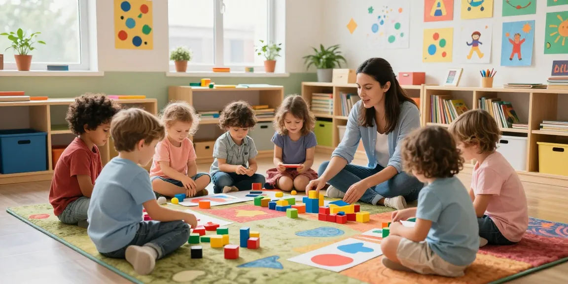 Best preschool Singapore vibrant classroom with children engaging in creative learning activities.