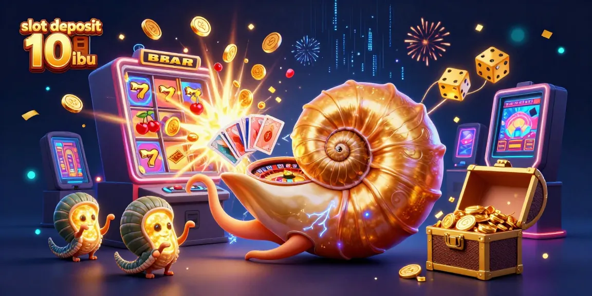 Experience the thrill of a slot deposit 10 ribu with an explosive jackpot scene featuring colorful gaming elements.