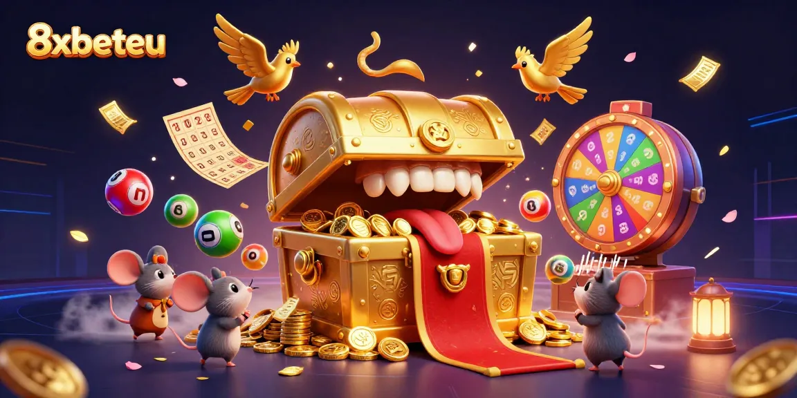 Experience the thrill of winning with 8xbeteu's dynamic casino scene filled with vibrant gameplay elements.