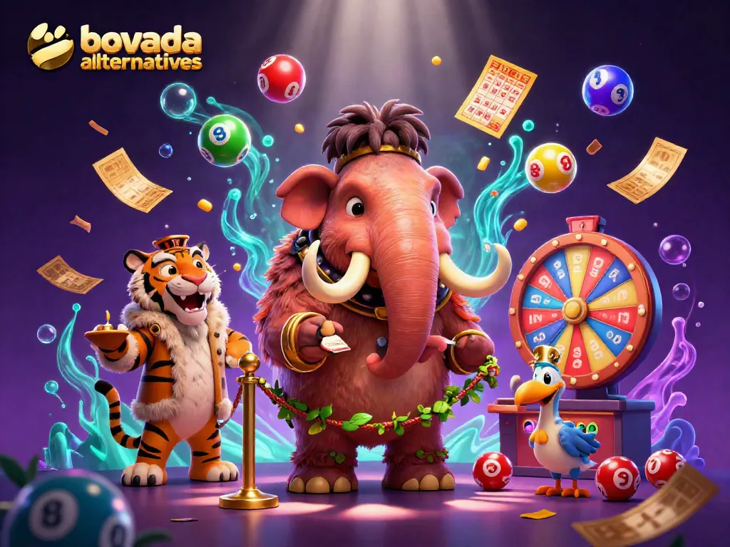 Experience thrilling bovada alternatives with vibrant casino characters amidst a dynamic gaming scene.