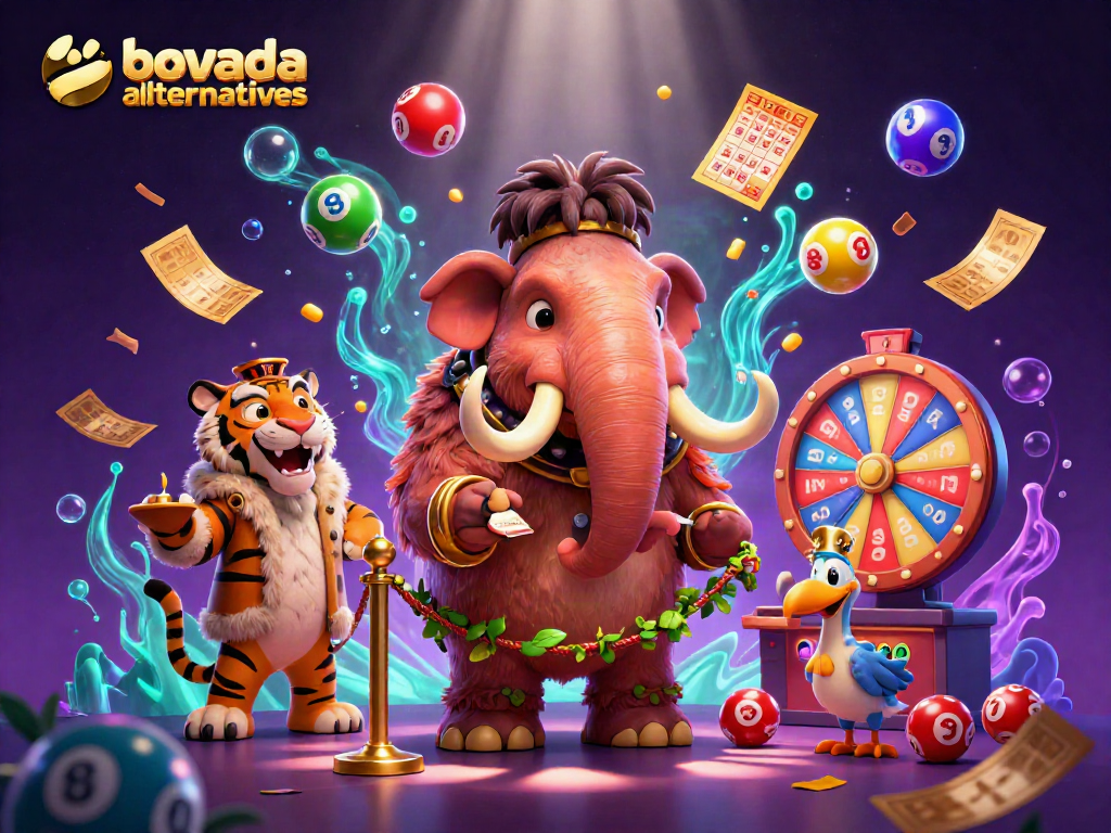 Experience thrilling bovada alternatives with vibrant casino characters amidst a dynamic gaming scene.