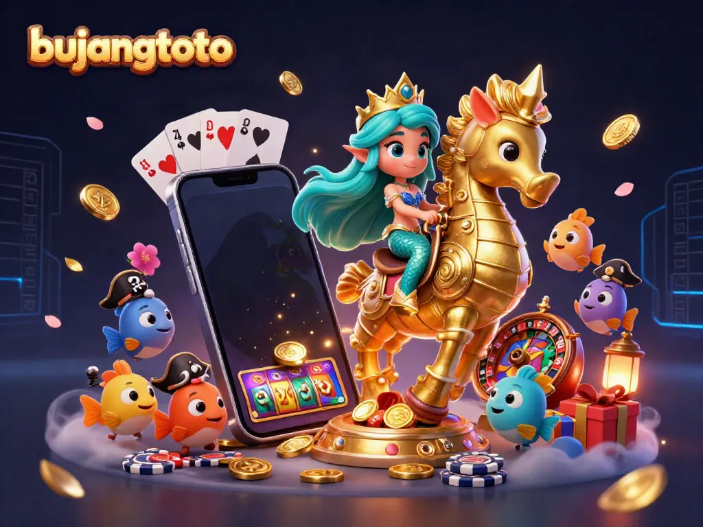 Experience the thrill with bujangtoto, featuring vibrant 3D casino characters and engaging game elements.
