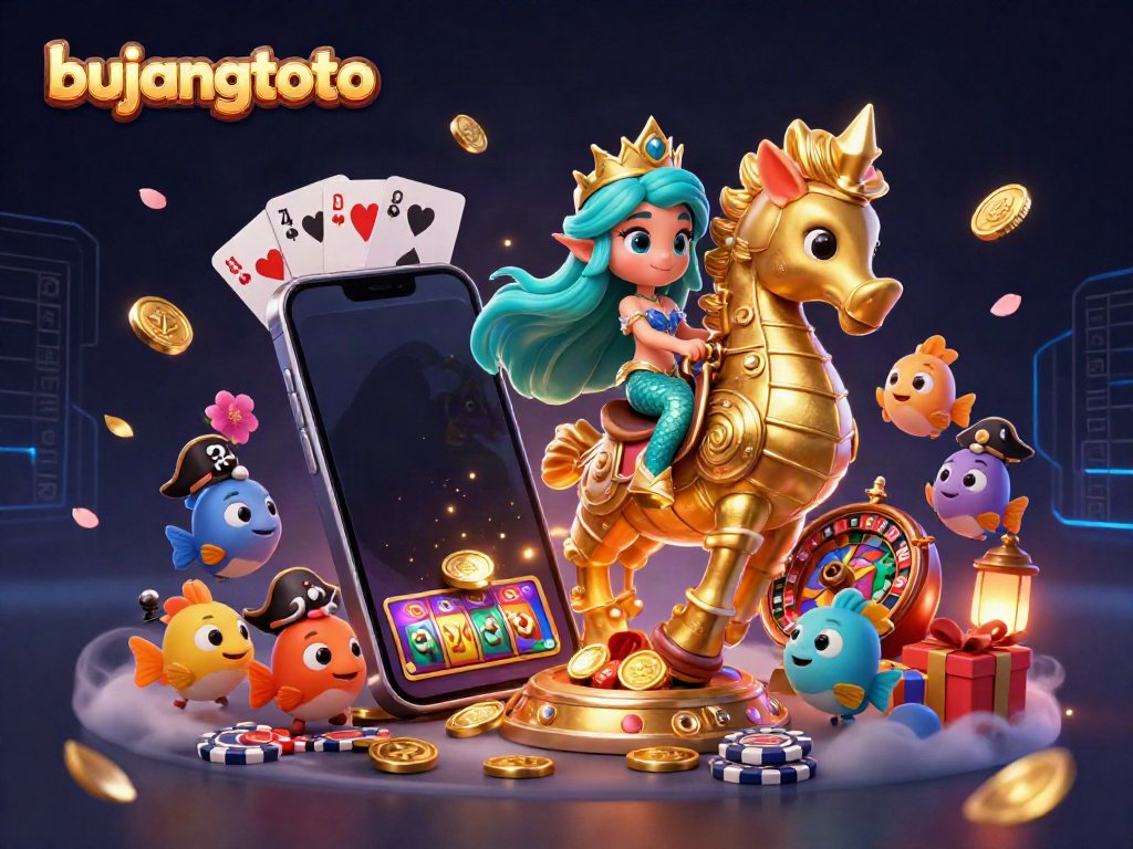 Experience the thrill with bujangtoto, featuring vibrant 3D casino characters and engaging game elements.