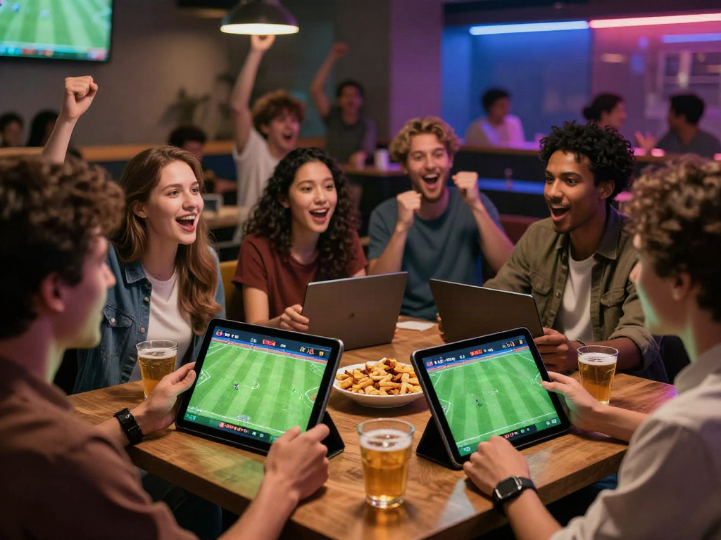 WWBOLA betting enthusiasts enjoying high odds soccer match.