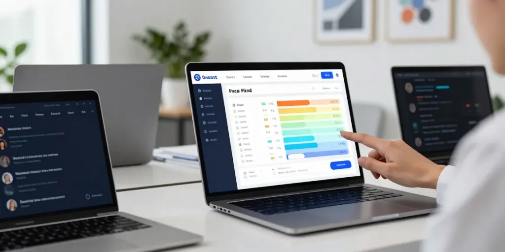 Peptide price comparison dashboard on laptop, showcasing live prices and analytics.