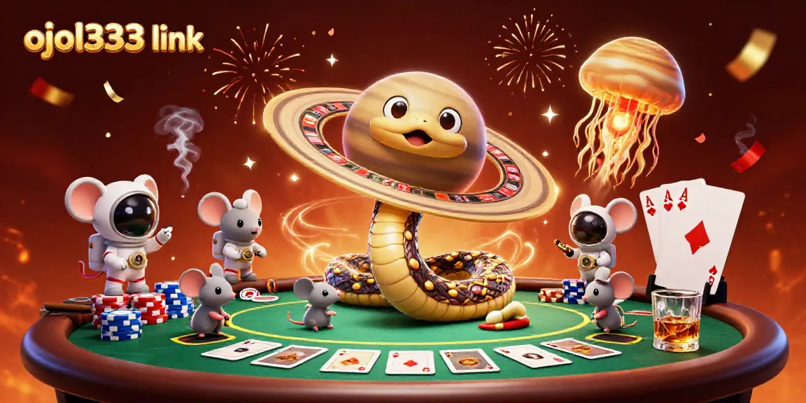 Experience the thrill of betting in a vibrant ojol333 link casino scene with cosmic characters.