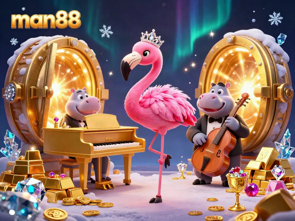 Experience man88 with vibrant casino thrills featuring a singer flamingo and hippo bassist.