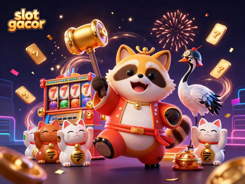 Spin the reels and win big with slot gacor's exciting 3D casino illustration filled with vibrant energy.