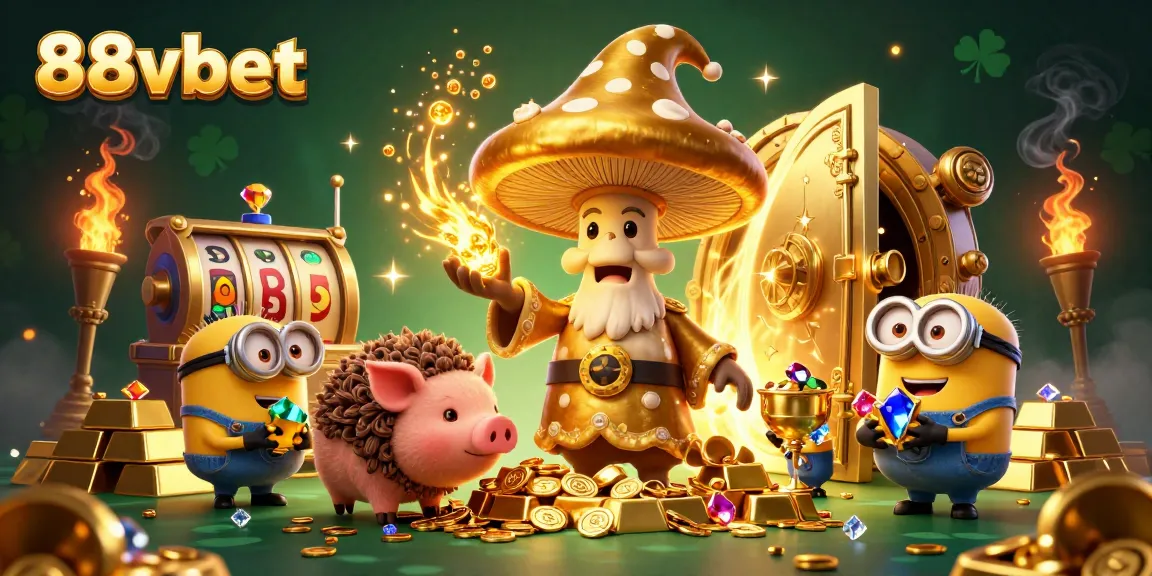 Join the excitement with 88vbet in a magical casino scene filled with treasures and winning possibilities.