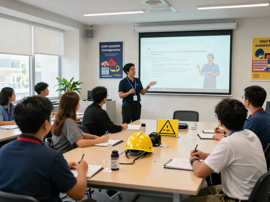 CSP Certification training workshop with diverse participants engaging in safety protocols and learning actively.