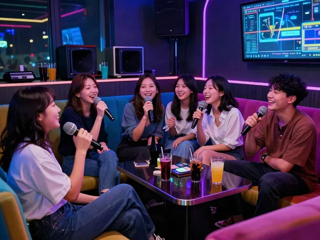 강남 달토에서 즐거운 노래를 부르는 친구들