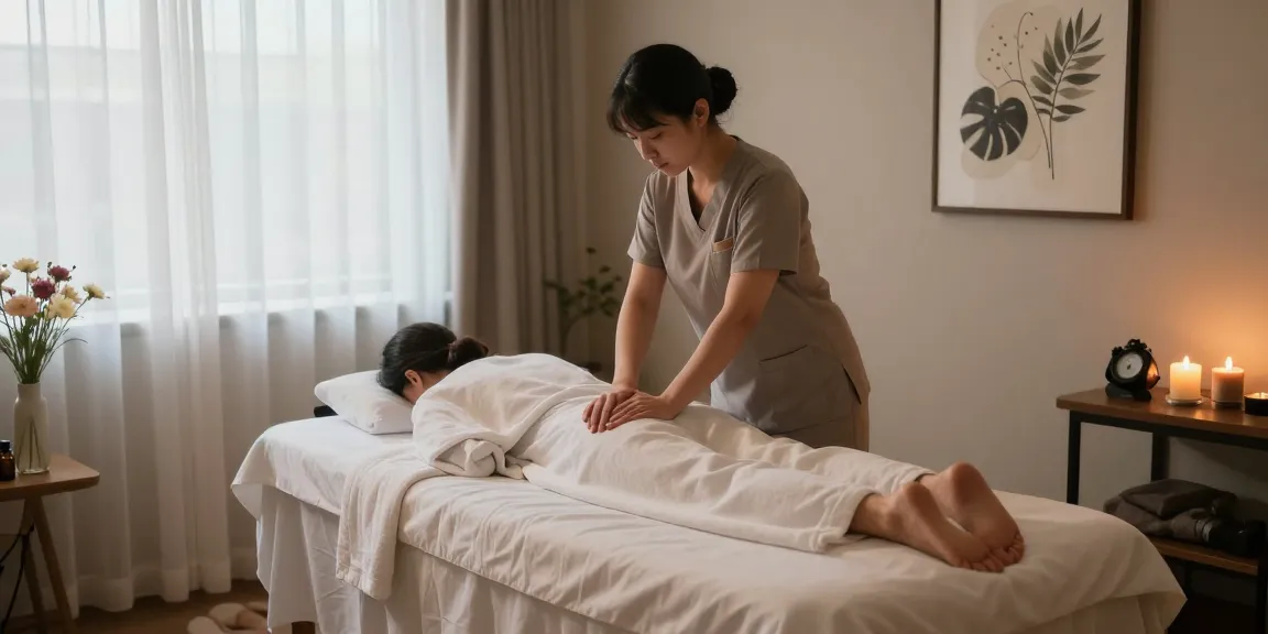 Relaxing 구리출장안마 massage therapy room with soothing decor and calming ambiance