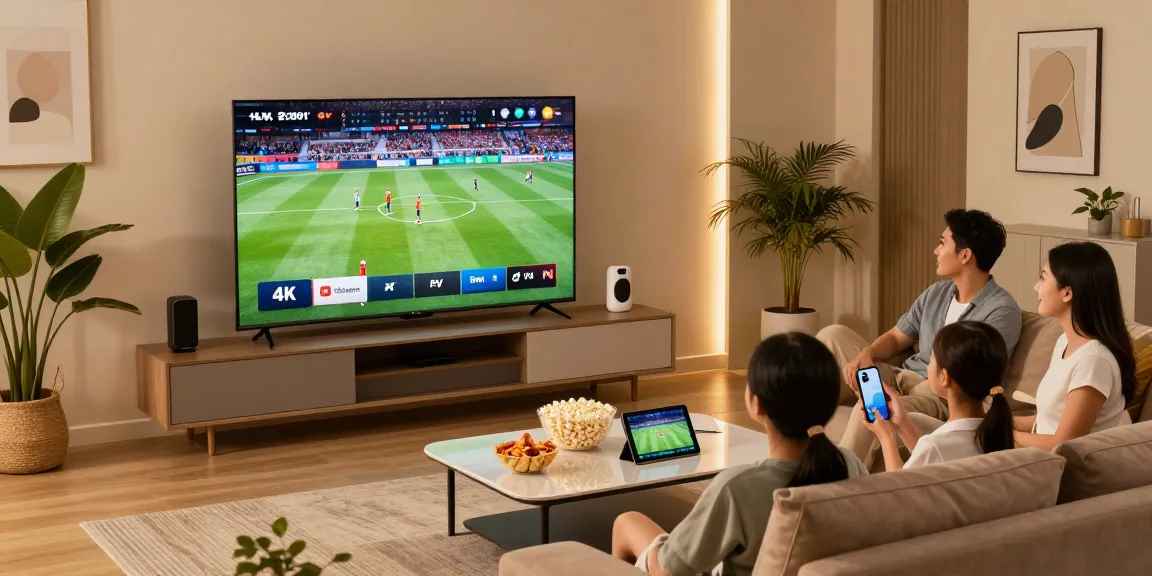 Ervaar premium kwaliteit met onze IPTV aanbieder in een moderne woonkamer.