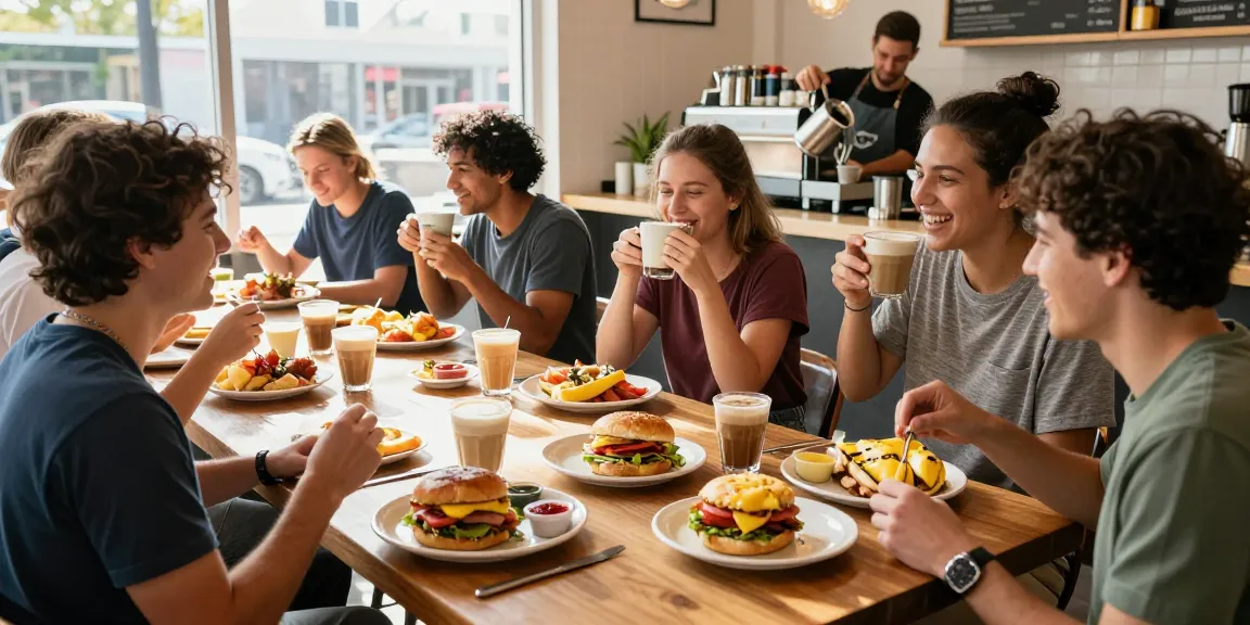 Enjoying the best breakfast Austin with NYC-inspired sandwiches and fresh coffee in a vibrant café.