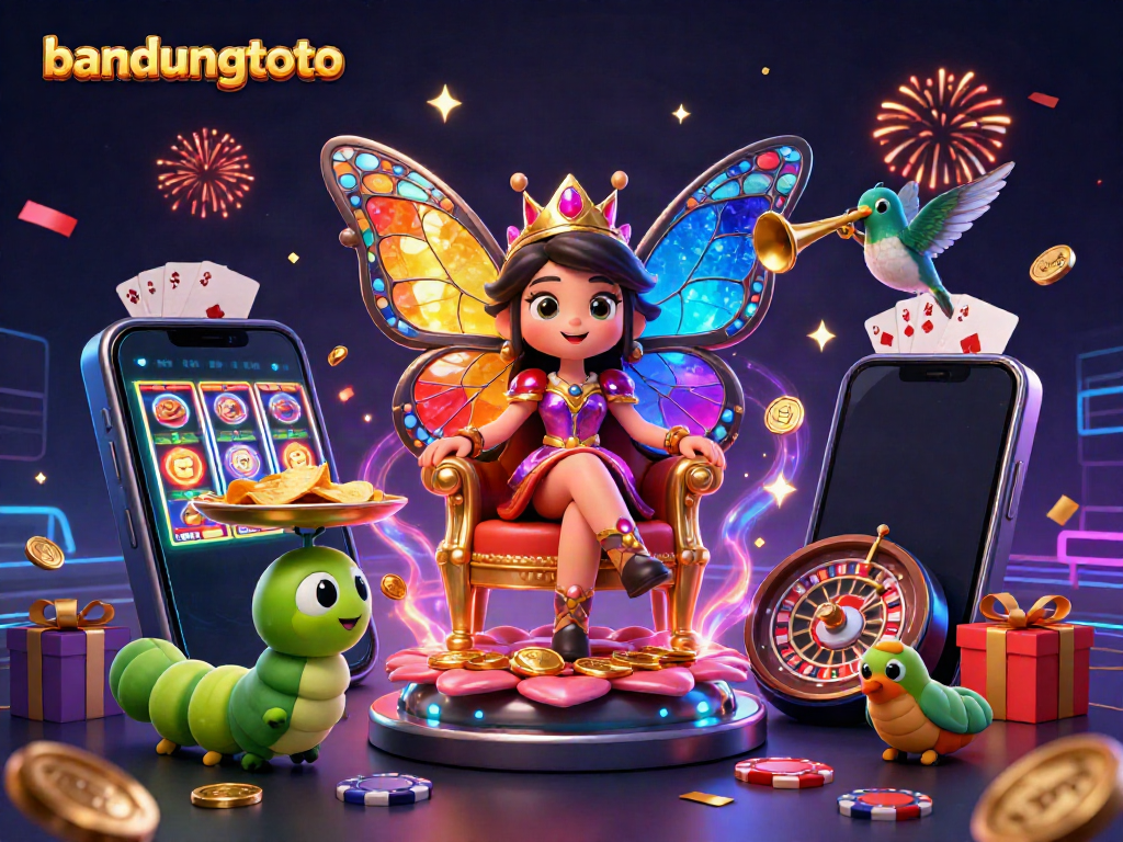 Experience exciting gaming with bandungtoto: a vibrant, animated 3D casino scene filled with action.