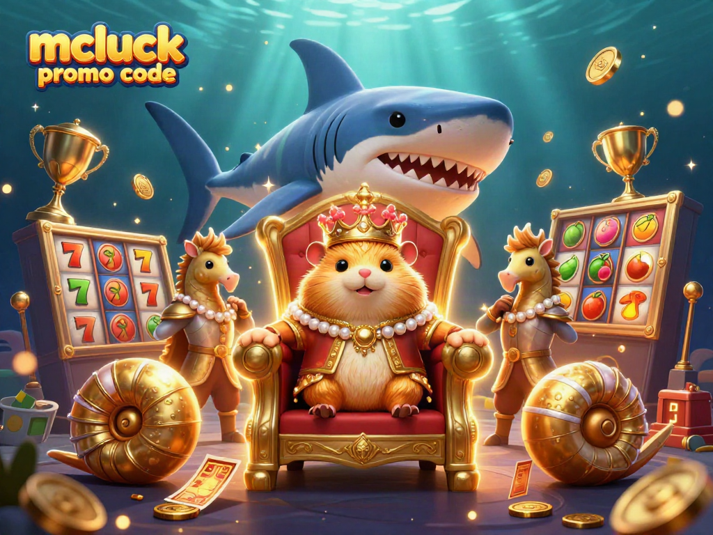 Enter the mcluck promo code to unlock exciting casino rewards, featuring vibrant characters and casino elements.