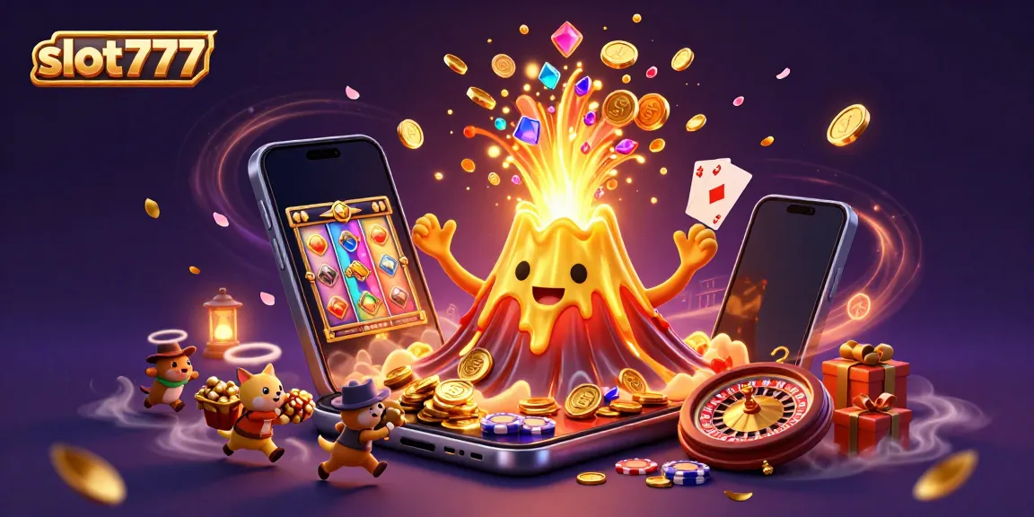 Experience thrilling action with slot777, featuring a winning volcano and treasure-exploring animals.